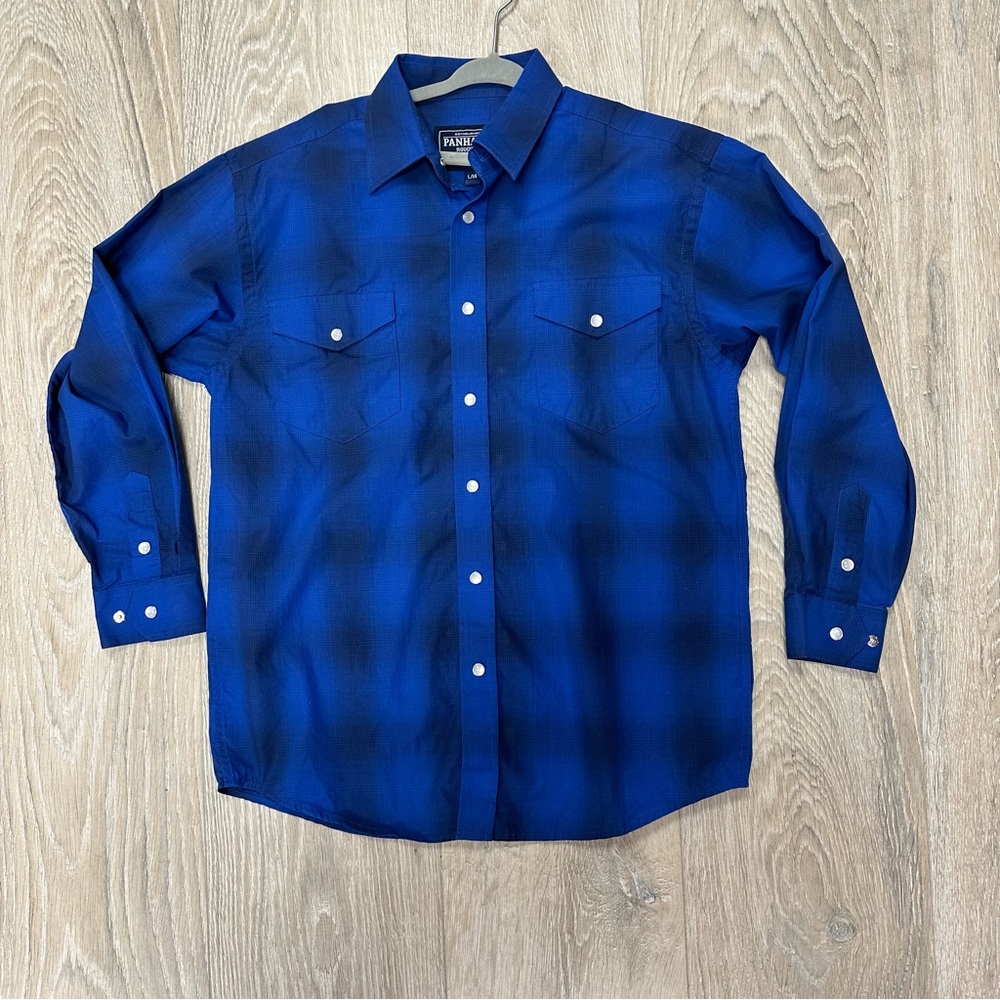 Panhandle blue western snap shirt